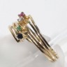 Conjunto 4 anéis em OURO com diamante, rubi,safira,esmeralda
