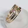 Conjunto 4 anéis em OURO com diamante, rubi,safira,esmeralda