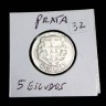 Moeda da República Portuguesa em Prata de 5$00 de 1937, a data mais ESCASSA da série