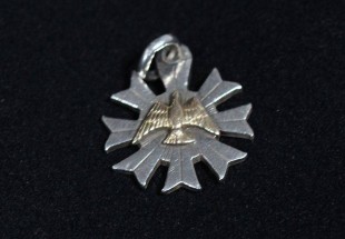 Pingente em OURO Prata divino Espírito Santo