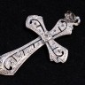 Cruz em Ouro e Prata, com pequeno Diamante ao Centro