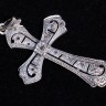 Cruz em Ouro e Prata, com pequeno Diamante ao Centro