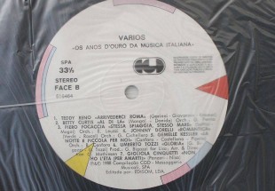 Long Play Vinil - Anos D`Ouro da Canção Italiana
