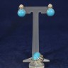 Conjunto de Brincos e Anel EM PRATA com Pedra Azul