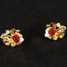 Brincos antigos em Ouro Diamante e Rubi