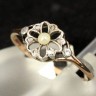 Anel em OURO, PÉROLA e DIAMANTES