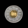 Moeda comemorativa de 15 dolares Elizabete II, em OURO e Prata