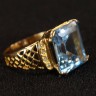 Anel em Ouro DIAMANTES E ÁGUA MARINHA