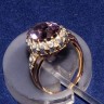 Anel em OURO cravejado com DIAMANTES E TOPÁZIO