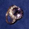 Anel em OURO cravejado com DIAMANTES E TOPÁZIO