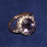 Anel em OURO cravejado com DIAMANTES E TOPÁZIO