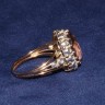 Anel em OURO cravejado com DIAMANTES E TOPÁZIO