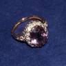 Anel em OURO cravejado com DIAMANTES E TOPÁZIO