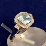 Anel em Ouro Branco , Água Marinha e DIAMANTES