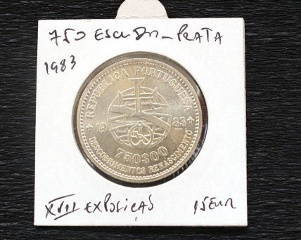 3 Moedas em PRATA 250$, 500$ e 1000$ Escudos de 1983