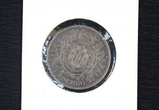 2 Moedas em PRATA 1$ escudo de 1916 e 500 reis de 1851