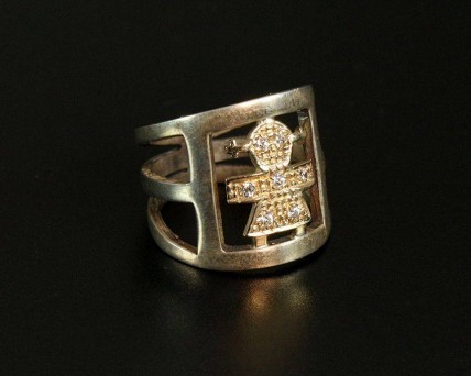 Anel em Prata 925 e Ouro 375