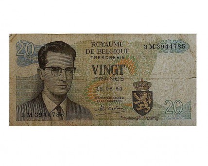 Nota de Twintig Frank do Koninkrijk Belgie