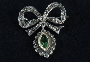 Alfinete Antigo em Prata e Ouro