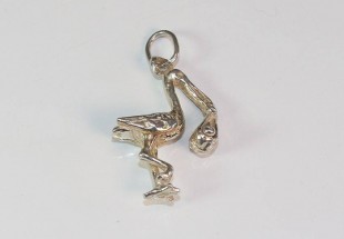 Pingente em Prata Cegonha