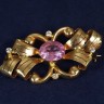 Pregueiro em Ouro (19,2 Quilates) e Rúbi Rosa