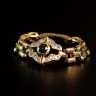 Anel em Ouro (14 Quilates)  Diamantes e Safira