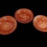 Conjunto de Pratos em Barro Vermelho Vidrado