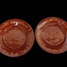 Conjunto de Pratos em Barro Vermelho Vidrado