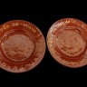 Conjunto de Pratos em Barro Vermelho Vidrado