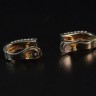 Brincos em Ouro Branco Amarelo e Diamantes (19,2 Quilates)