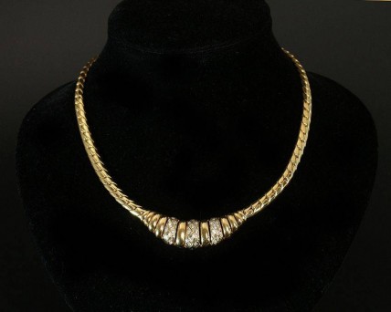 Gargantilha Antiga em Ouro (19,2 Quilates) e Diamantes