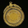 Medalhão Antigo em Ouro (Dragão II) e Meia Libra (916)