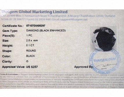 Diamante Negro Natural Redondo