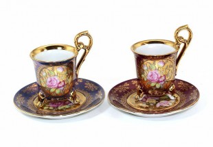 Conjunto de Duas Chávenas de Café 'OHASHI CHINA'