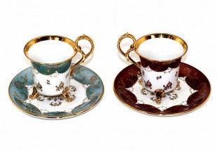 Conjunto de Duas Chávenas de Chá 'OHASHI CHINA'