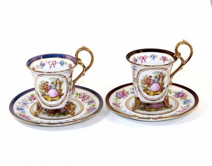 Conjunto de Duas Chávenas de Chá 'OHASHI CHINA'