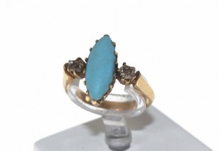 Anel em Ouro (14 Quilates) e Diamantes