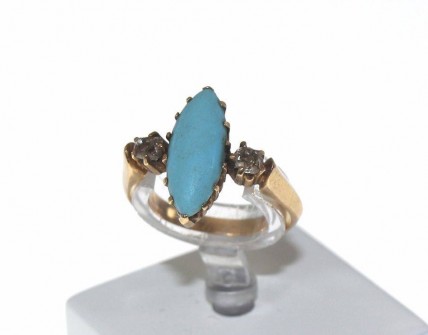 Anel em Ouro (14 Quilates) e Diamantes