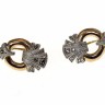 Brincos em Ouro (19.2 Quilates) Prata e Lascas de Diamantes