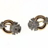 Brincos em Ouro (19.2 Quilates) Prata e Lascas de Diamantes