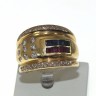 Anel em Ouro (19.2 Quilates) Diamantes Rubis e Safira