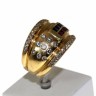 Anel em Ouro (19.2 Quilates) Diamantes Rubis e Safira