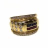 Anel em Ouro (19.2 Quilates) Diamantes Rubis e Safira
