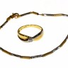Conjunto de Anel e Pulseira em Ouro Amarelo/Branco (19.2 Quilates)