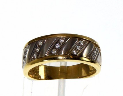 Anel em Ouro Branco e Amarelo (19.2KL)