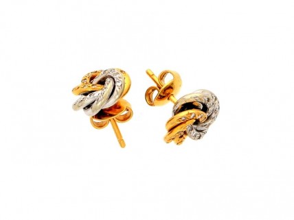 Brincos em OURO Amarelo e Branco e DIAMANTES
