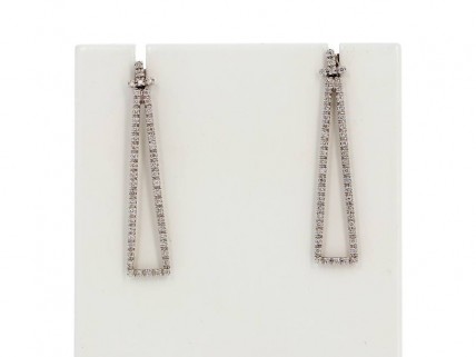 Brincos em OURO BRANCO 19,2 Quilates e DIAMANTES