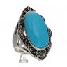 Anel em Prata 925 com Turquesa Azul 