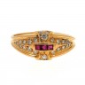Anel em Ouro de 19.2K DIAMANTES e RUBIS