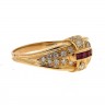 Anel em Ouro de 19.2K DIAMANTES e RUBIS